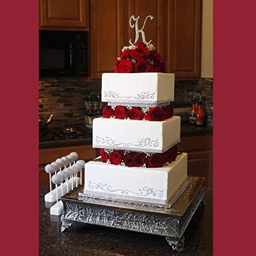 CAKESAFE Square Bare Necessities Cake Decorating Acrylic Disk Kit – 3 Sets -Square 4.5”, 6.5” and 8.5” Disk Sets (2 disks per size), 2-8" Icing Scrapers with 1 Scraper Edge and 3 Cake Comb Patterns - Image 3