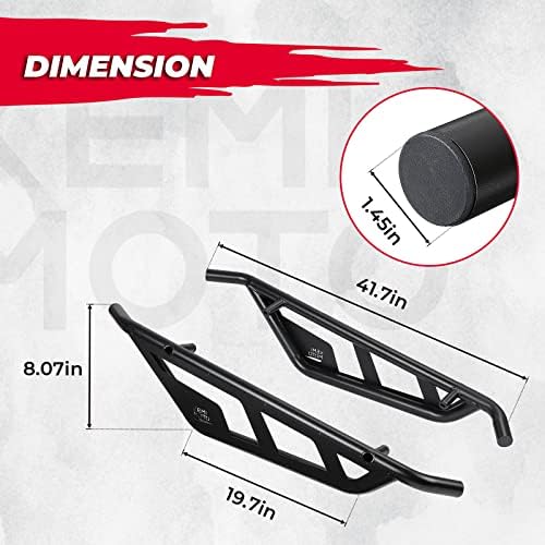 KEMIMOTO Nerf Bars Rock Sliders, Heavy Duty Black Tree Kickers Side Bumpers - Image 6