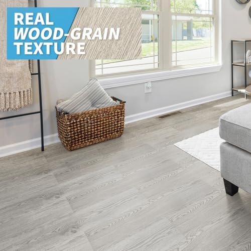 Art3d 12-Pack Peel and Stick Vinyl Floor Tiles (18 Sq.Ft), Grey Ash - Image 2