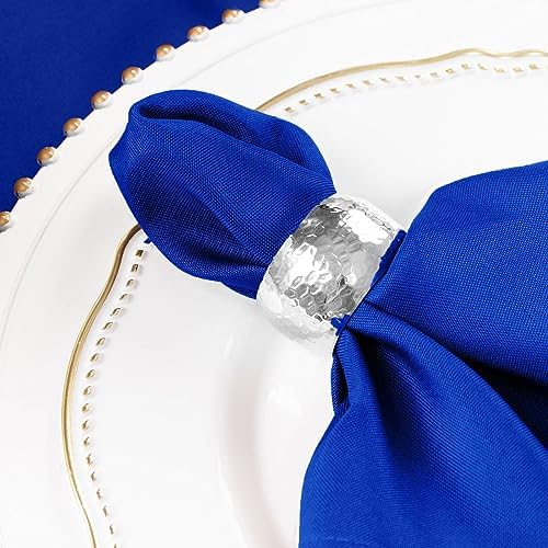 100 pcs 17-Inch Royal Blue Polyester Table Napkins Reusable Washable Wedding Party Dinner Linens Tableware Supplies - Image 4