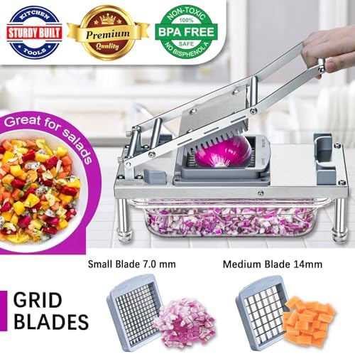 Vegetable Chopper Veggie Cutter Onion Food Potato Dicer with Container - Image 2