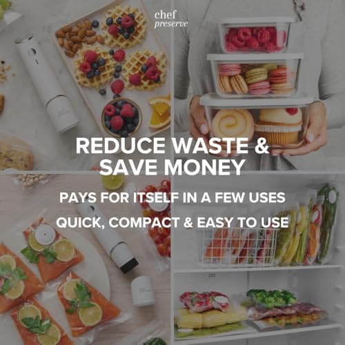 Chef Preserve Glass Vacuum Seal Containers for Meal Prep, Food Storage, Made For Compact Vacuum Sealer, 3pcs set [3x Large] Works With Handheld Vacuum Sealer Machine - Image 6