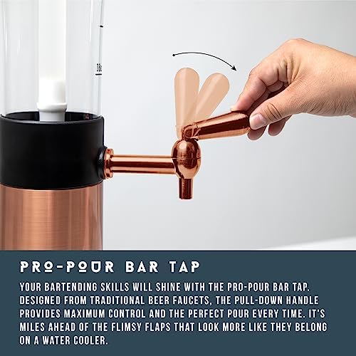 Hammer + Axe Beverage Dispenser – 88 oz Party Drink Dispenser with Ice Tube & Tap| Drink Fountain for Beer, Water, Iced Tea| Mimosa Tower| Margarita Tower| BBQ & Tailgate Essential| Home Bar Accessory - Image 4