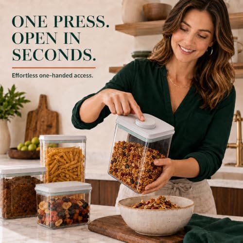 8-Piece Airtight Food Storage Containers, Pasta Pantry Canister Set - Image 2