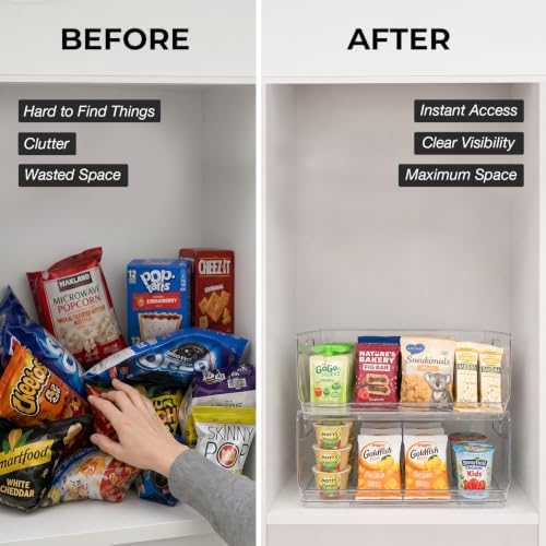 ClearSpace Stackable Storage Bins, Front Pantry Organizer, Large, 8 Pack - Image 5