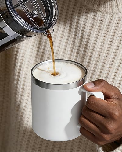 4 Pack 12oz Insulated Coffee Mug with Lid, Stainless Steel Cup - Image 4