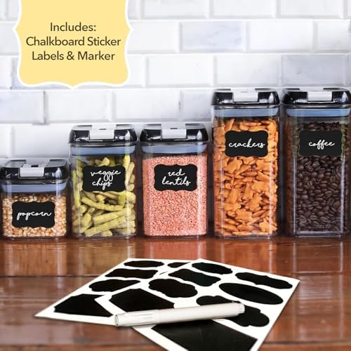 Simply Gourmet Airtight Food Storage Containers with Lids – 14 Piece Assorted Size Kitchen Pantry Organization Set, BPA-Free Clear Plastic, Stackable Containers for Cereal, Flour, Sugar, Rice, Snacks - Image 6
