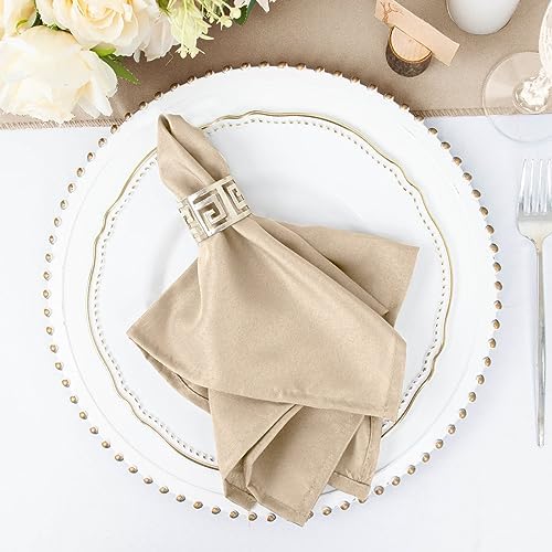 Balsa Circle 100 pcs 17-Inch Nude Polyester Table Napkins Reusable Washable Wedding Party Dinner Linens Tableware Supplies - Image 6