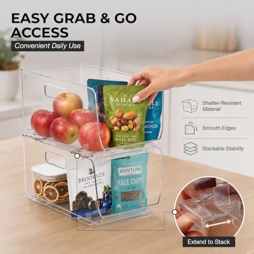 ClearSpace Stackable Storage Bins, Front Pantry Organizer, Medium, 8 Pack - Image 6