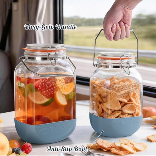 2 Pack 1 Gallon Glass Jar with Airtight Lid, 4.3 '' Wide Mouth - Image 5