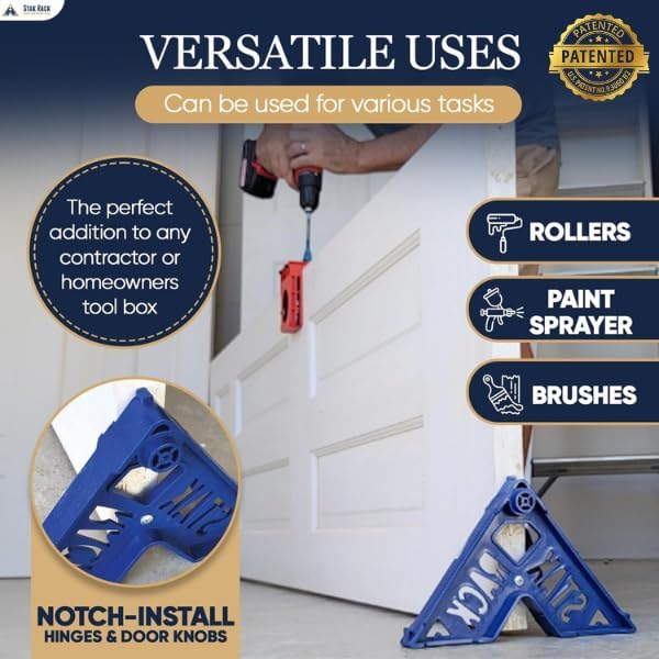 Stak Rack | 6 in 1 Painter's Accessory Tool | Stacking Design | Paint Interior or Exterior Doors, Trim & Kitchen Cabinet Doors| for Contractors & Homeowners (12) - Image 4