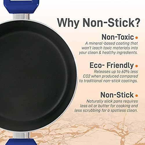 NutriChef Non-Stick Casserole with Lid - High-Qualified Kitchen Cookware with See-Through Tempered Glass Lids, 5 Quart (Works with Model: NCCWA13BU) - Image 3