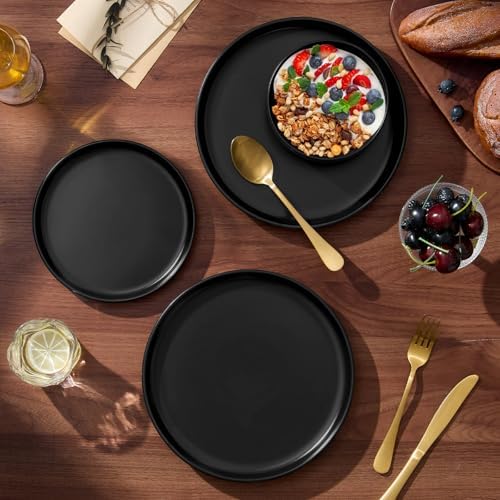 E-far Plates and Bowls Sets, 6 Pcs Stoneware Ceramic Dinnerware Dishes Sets - Image 4