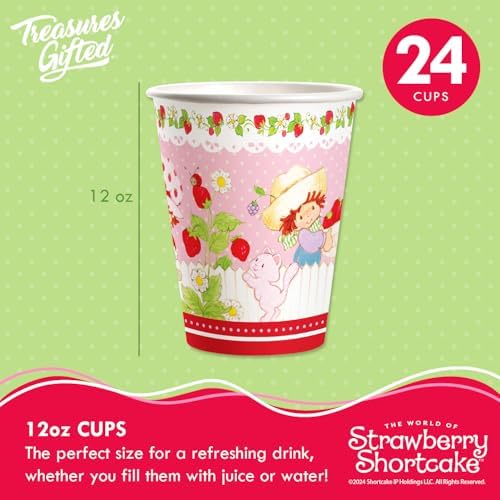 Treasures Gifted Officially Licensed Strawberry Shortcake Decorations - Serves 24 Guests Deluxe Set Strawberry Shortcake Birthday Decorations - Plates, Napkins, & More - Baby Shower Party Supplies - Image 5