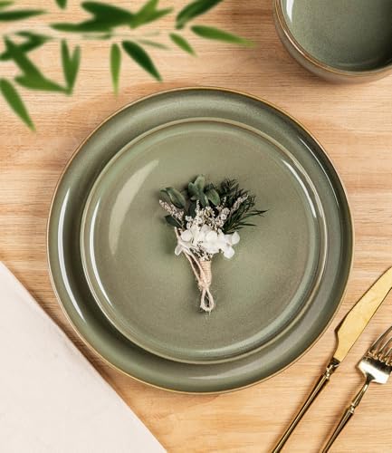 TheTerra Ceramic Dinnerware Set for 4, 12-Piece Plates and Bowls Set - Image 2
