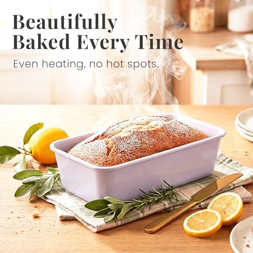 Larder & Vine 8-Piece Stackable Bakeware Set, Ceramic-Coated Nonstick Baking Pan Set, Non-Toxic, with Baking Sheets, Muffin Pan, Loaf Pan & Cake Pans, Lavender - Image 2