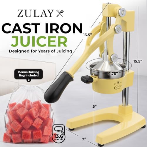 Zulay Kitchen Cast Iron Juicer, Orange Manual Juicer, Citrus Press, Lemon - Image 2