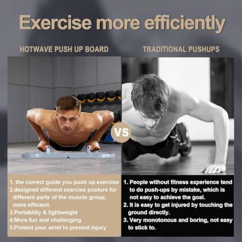 HOTWAVE Push Up Board, Portable PushUp Board, Foldable 20 in 1 Push Up Bar - Image 2