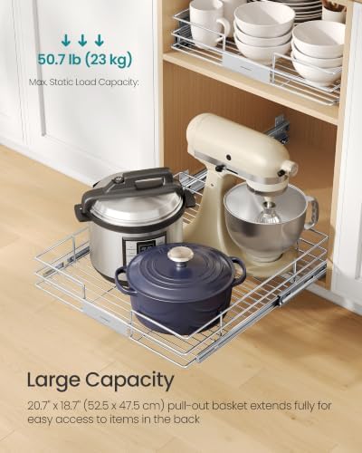 SONGMICS Pull Out Cabinet Organizer 20.5 W x 21.3" D, Easy Pull-Out - Image 3