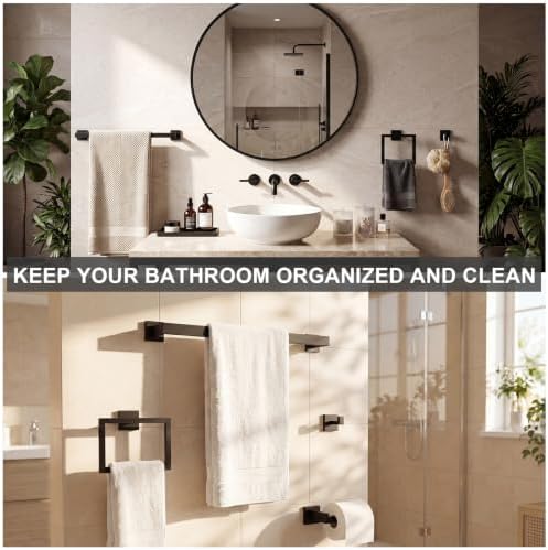 45 Pcs Black Bathroom Hardware Accessories Bath Towel Bar Set - Image 3
