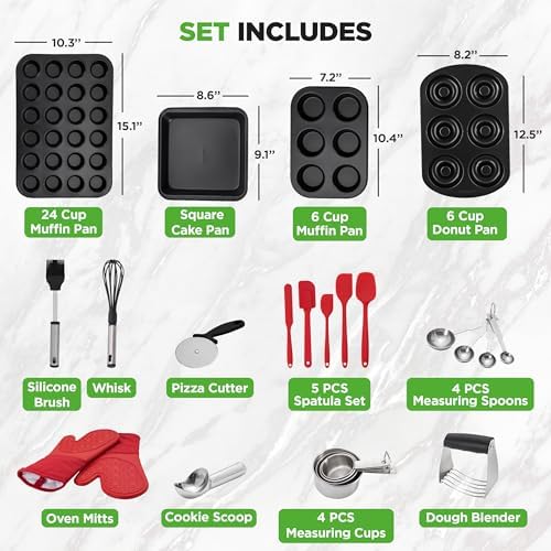 NutriChef 42 Pc Bakeware Set Nonstick, Carbon Steel Baking Pans w/Utensils - Image 3