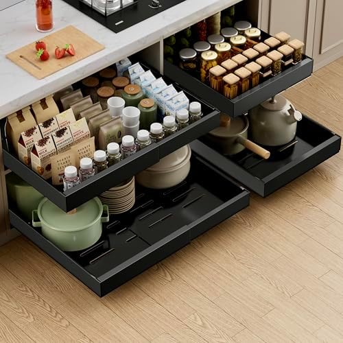 PAKETA 2 Pack Expandable Pull Out Cabinet Organizer,21" Deep by Unknown