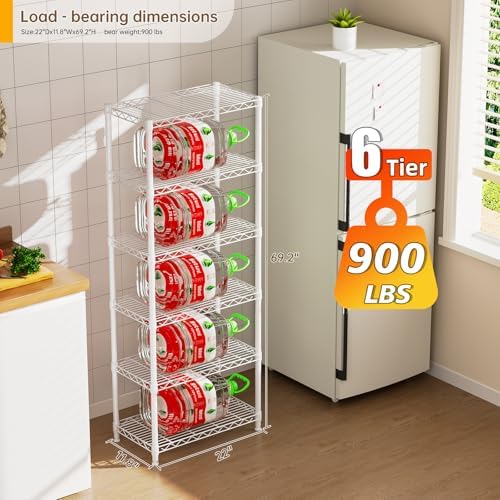 Golpart 6Tier Adjustable Storage Shelves Metal Wire Shelving Standing Shelf - Image 3
