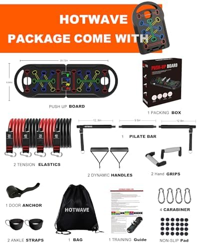 HOTWAVE Push Up Board, Portable PushUp Board, Foldable 20 in 1 Push Up Bar - Image 5