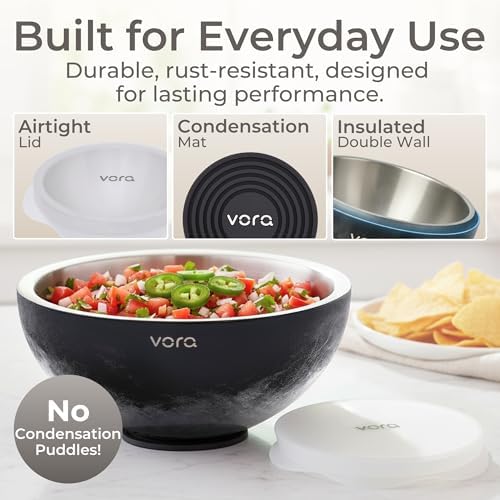 70oz Black Stainless Steel Dip Chiller Bowl with Lid (1 Pack) - Image 3