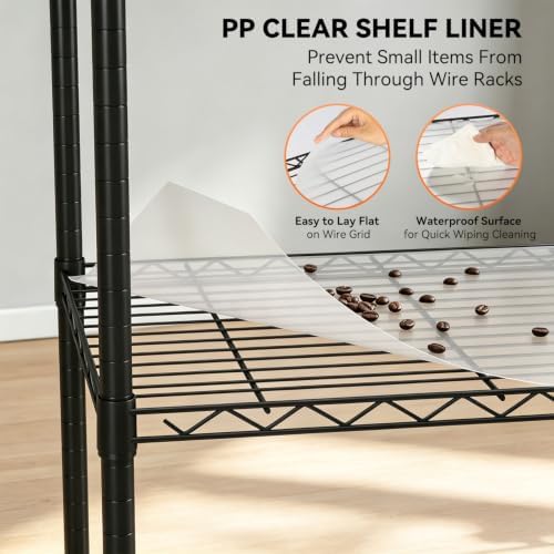 BestOffice | 6-Tier Wire Storage Shelves with PP Shim | 18x45x82 | Black - Image 4