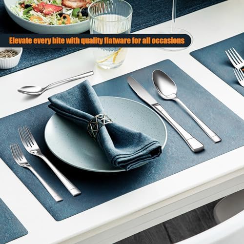 Heavy Duty Silverware Set for 8, 40-Piece 18/10 Stainless Steel Flatware Set, Mirror Polished Cutlery Modern Kitchen Eating Utensil Durable Tableware Included Knife Fork Spoon, Dishwasher Safe - Image 7