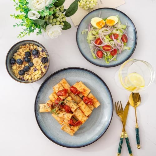 LeRatio Ceramic Dinnerware Sets for 6,18Pcs Porcelain Plates and Bowls Set - Image 3