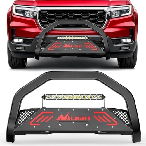 Nilight Bull Bar with Light for 2016-2022 Honda Pilot, 2017-2024 Ridgeline by Nilight