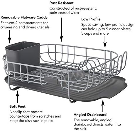 KitchenAid Carbon Steel Dishrack, one Size, Charcoal, Low Profile (Pack of 2) - Image 4