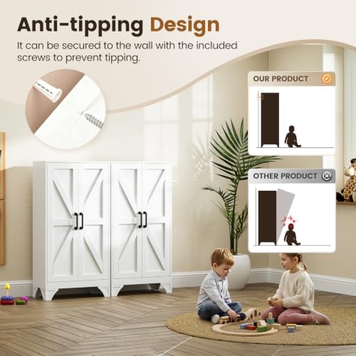 Yizosh Metal Storage Cabinet with 2 Doors and 3 Adjustable Shelves - Image 5