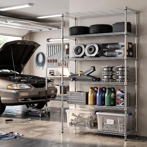 IZEUK 6-Tier Wire Shelving Unit, Adjustable Metal Storage Rack for Home - Image 6