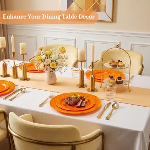 DaYammi 210PCS Orange Plastic Dinnerware Set for 30 Guests - Image 4