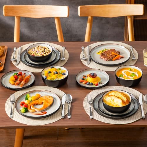 vancasso 24-Piece Grayish Beige Stoneware Plates and Bowls Sets for 8 - Image 7