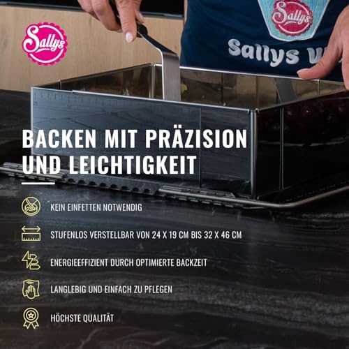 Sallys Baking Mould Baking Ring Cake Ring Round Rectangular Various Sizes and Shapes (Baking Frame, 24 x 19 cm up to 32 x 46 cm - 10 cm Height) - Image 3