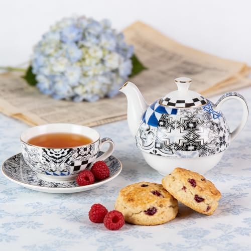 KAMMAK Tea for One Set, Ceramic Teapot, Bone China Tea Set, Cup and Saucer - Image 6