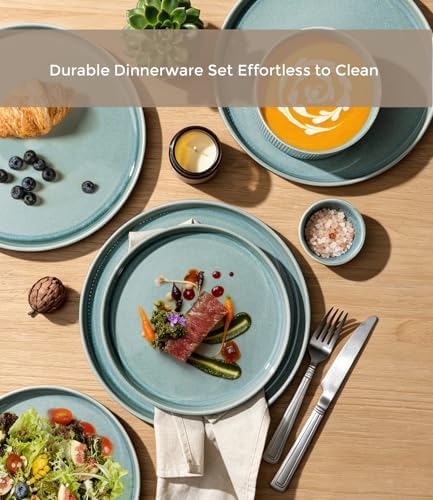 GBHOME Stoneware Dinnerware Sets for 8, 24-Piece Plates and Bowls Set - Image 4