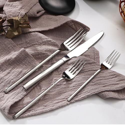 Silverware Set for 4 Modern 16 Piece 18/10 Stainless Steel Square Flatware Set Nice Weight Mirror Polished Kitchen Utensils Cutlery Sets for Home Restaurant Wedding Tableware Dishwasher Safe - Image 6