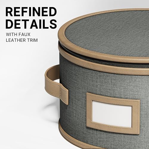 China Storage Containers, Hard Shell, 5 Piece with Brown Leather Trim - Image 4