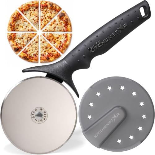 Pizza Cutter Wheel, 304 Stainless Steel Slicer with Blade Cover, 9-Inch by Kitchenstar