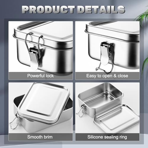 Umigy Stainless Steel Food Containers, 3 Sizes, Undivided, 3 Pcs - Image 3