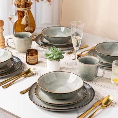 AmorArc Ceramic Dinnerware Sets for 4, 12Pcs Plates and Bowls Sets Dishes - Image 7