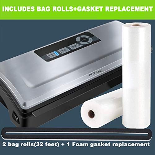 POTANE Precision Vacuum Sealer Machine, Powerful Pro Vacuum Food Sealer, 8-in-1 Easy Presets, 4 Food Modes, Dry&Moist&Soft&Delicate with Starter Kit, Compact Design(Silver) - Image 5