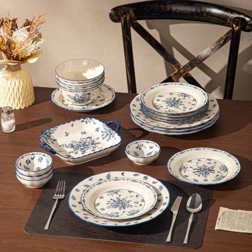 Ceramic Dinnerware Set, Series Kavara Ⅱ, (Vintage Cobalt Blue) - Image 5