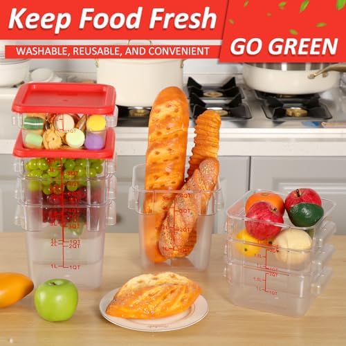 Yungyan 16 Pcs Restaurant Food Storage Containers with Lids Set, Red Lids - Image 4