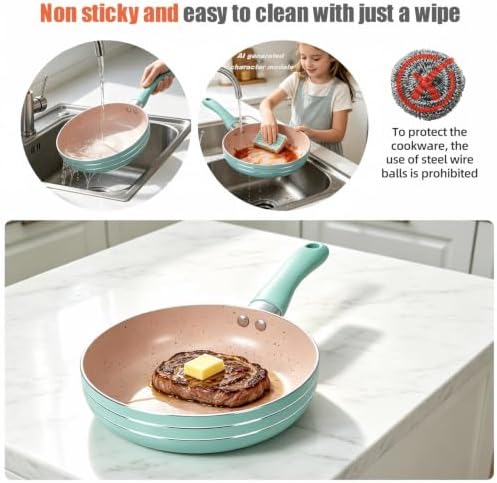 Cicicooie Kids Cooking Sets Real Easy Montessori Kitchen Safe Tools Making for Beginner Cooking Educational (Green) - Image 6